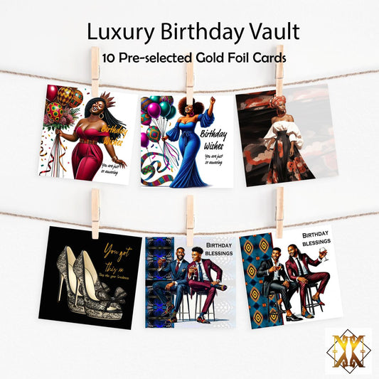 Bundle 2A: “Luxury Birthday Vault” (10 Cards)