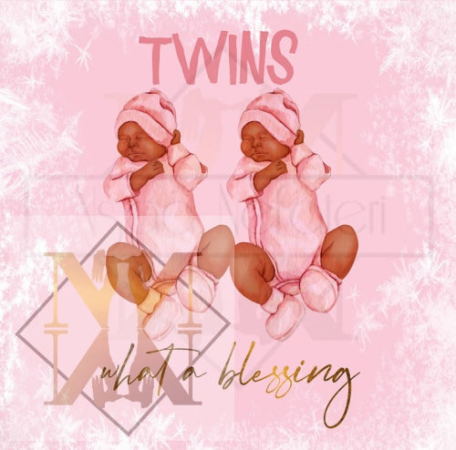1019 Twin Girls Celebration Card