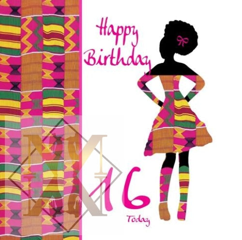 609 Afro Chiqueness 16 Celebration Card