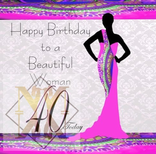 617 Candace 40 Black Female Birthday Card Celebration Card
