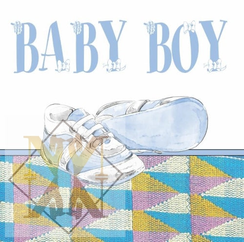 723 Baby Boy Booties Celebration Card