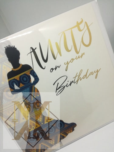 754 Aunty Gold Nsaa Nefateri Black Birthday Cards For Women Celebration Card