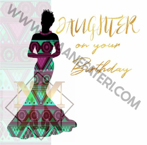 757 Daughter Gold Nsaa Nefateri Black Birthday Cards For Women Celebration Card