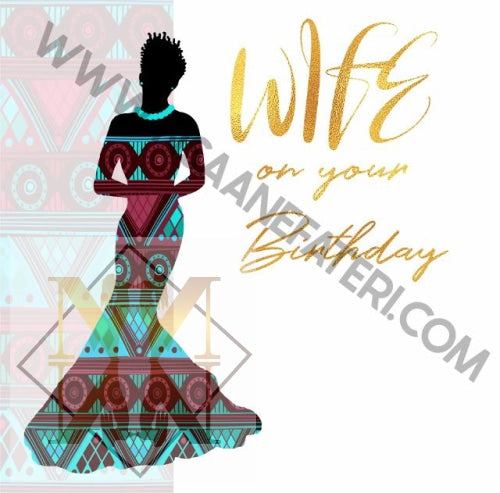 758 Wife Gold Nsaa Nefateri Black Birthday Cards For Women Wife Celebration Card