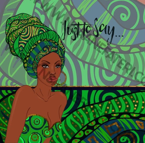 786 Green Goddess Nsaa Nefateri Black Birthday Cards For Women Celebration Card