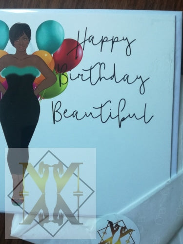 800 Natasha With Balloons Nsaa Nefateri Black Birthday Cards For Women Celebration Card