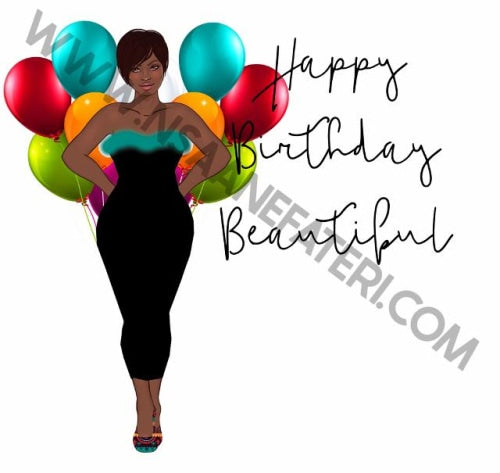 800 Natasha With Balloons Nsaa Nefateri Black Birthday Cards For Women Celebration Card