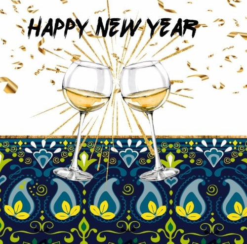 802 New Year Blue Celebration Card
