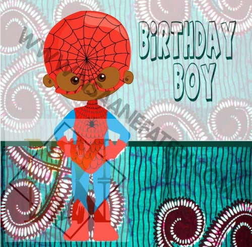 821 Little Spiderman Nsaa Nefateri Black Birthday Cards For Boys Celebration Card