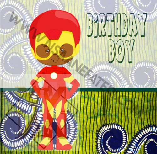 822 Little Iron Man Nsaa Nefateri Black Birthday Cards For Boys Celebration Card
