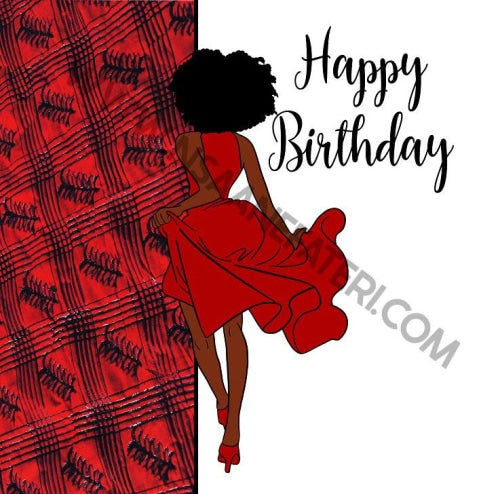 850 Lady In Red Nsaa Nefateri Black Birthday Cards For Women Celebration Card