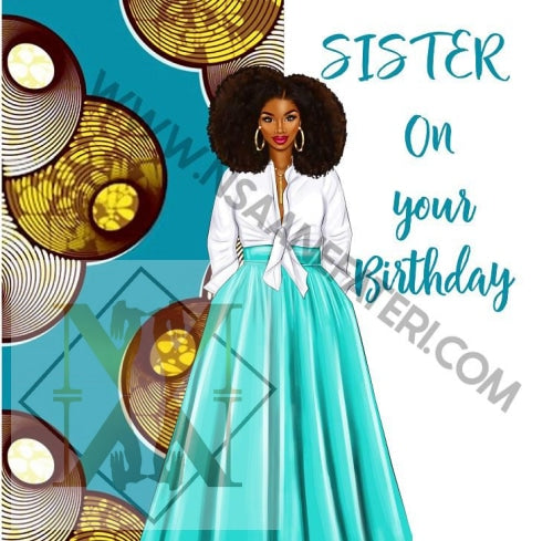 852 Blue Beauty Nsaa Nefateri Black Birthday Cards For Women Celebration Card