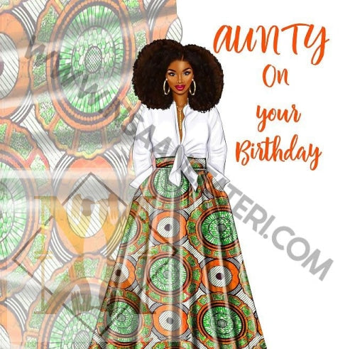 855 Orange Ankhara Nsaa Nefateri Black Birthday Cards For Women Celebration Card