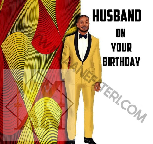 857 Yellow Husband Black Birthday Cards For Men From Nsaa Nefateri A Black Card Company Celebration
