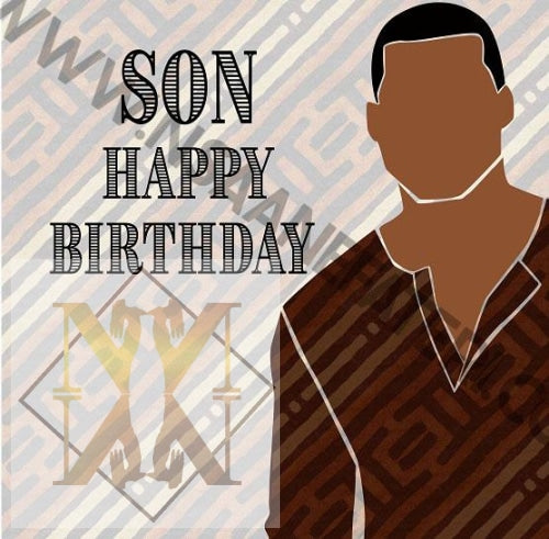 872 Son Agoh Black Birthday Cards For Men Celebration Cards