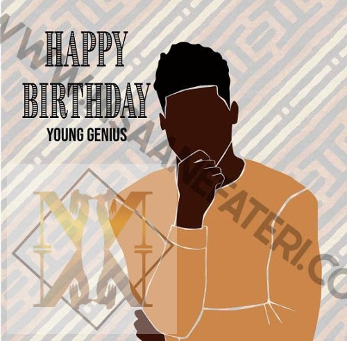 873 Young Genius Black Birthday Cards For Men Celebration Cards