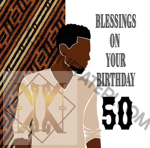 879 50Th Blessings Black Birthday Cards For Men Celebration Cards