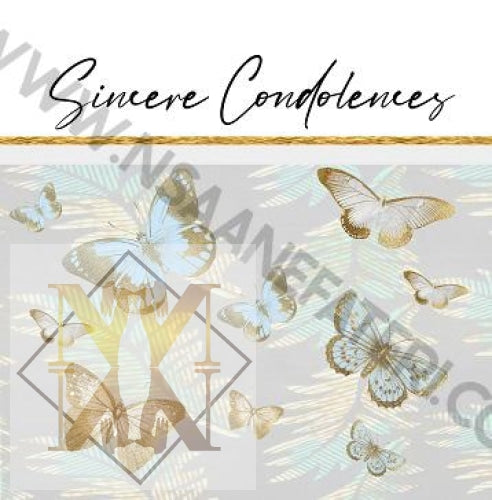 926 Sincere Condolences Butterflies Celebration Card