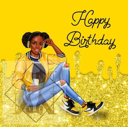 965 Yellow Beauty Birthday Card