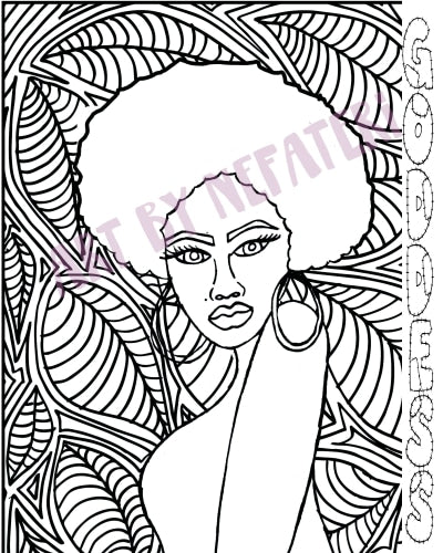 D001 8 X 10 Goddess Colouring Page