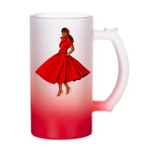 Red Frosted Water Mugs Female Flair Mugs